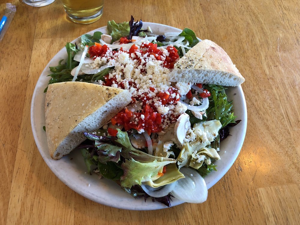 Freshly baked hot focaccia sandwich at La Dolce Vita Pizzeria